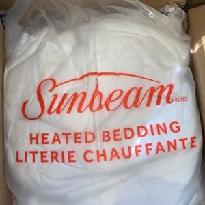 Sunbeam White Heated Blanket for Cozy Comfort